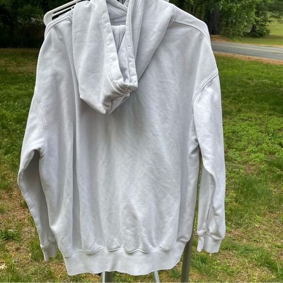Nike White Sweatshirt Hood and Ribbed Cuffs Large - Small Stains - Picture 2 of 6